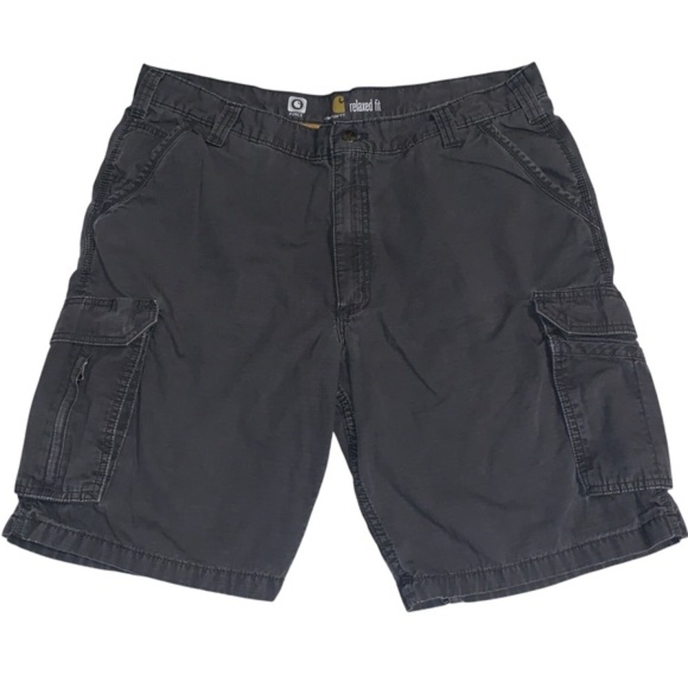 Y2K Carhartt Men's Sz 42 Gray Cargo Shorts Force Ripstop Relaxed Fit Work Casual